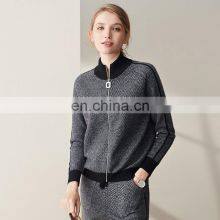 Women Cashmere Lounge Set Women Cardigan Sweater Knitted Joggers Pants 2 Piece Set thumbnail-1