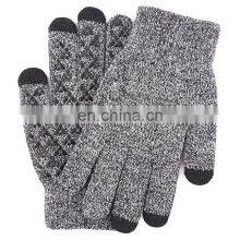 Custom Logo Winter Knit Mittens Gloves Touchscreen Warm Thermal Soft Elastic Gloves for Women Men