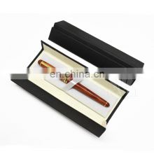Luxury Custom Logo Foldable Plain Black Velvet Cardboard Paper Gift Ball Pen Pencil Packaging Box