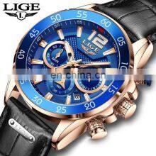 LIGE 8934 Fashion Mens Watches Top Brand Luxury Silicone Sports Watch Men Quartz Clock Waterproof Watch Lige