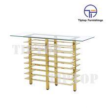 Italian Contemporary Nordic Style LIVING ROOM Brass Stainless Steel Console Table Modern thumbnail-2