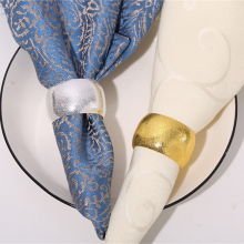 Metal Round Luxury Gold Napkin Rings For Wedding and Dinner Table Party thumbnail-2