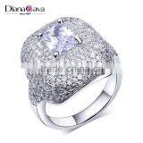 Newest Statement Fashion Pave Setting Cubic Zirconia Chunky Bridal Wedding Ring thumbnail-2