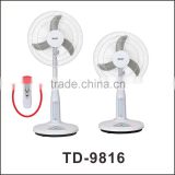 Great 16 inch Solar Panel/Battery Operated Rechargeable Fan Electric Fan with Long Life Performance
