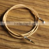 High quality Colorful Glitter Golden plated 3.5mm cable car audio cable for android phone