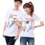 Organic Cotton T-shirt Printed Love Couple T-shirt Design thumbnail-2