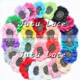 Newest Black Pearl Center Chiffon Flower - Handmade Fabric Sequined With Beaded Flower