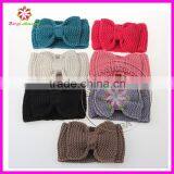 Large Bow Crochet Headband, Knit Crochet Headband, Crochet Headband thumbnail-2
