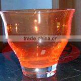 Orange Glass Candle Holder With Big Caliber thumbnail-1