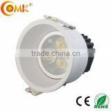 3*3W Brushed Black LED Recessed Downlight