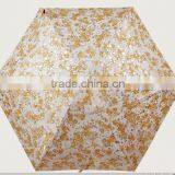 5 Folding 6 Ribs Super Mini Ladies Umbrella With Plastic Handle