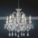 6 Light Clear Glass Arm Chandelier thumbnail-5