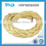 18mm uhmwpe rope,12 strand hollow braided synthetic winch rope yellow