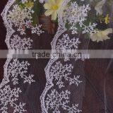 Wholesale fashion net embroidery lace trimming/garment applique trim for wedding dress trims
