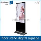 Flintstone 55 inch signage vertical flat screen, vertical LCD advertising monitor, shopping mall floor standing kiosk