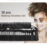 White Black 36 Piece Professional Makeup Brushes Set Roll Case