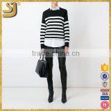Hot Sell Woman Fashion Suit Stripe Wool Sweater thumbnail-2