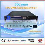 Free to Air Qpsk Demodulator,fta Satellite Receiver to ip Out for Catv/iptv Headend COL5881A