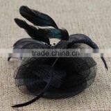 2015 Pin Hot Black Flower Feather Organza Mesh Hair Clip Fascinator Wedding thumbnail-2