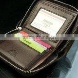 Billfold Multi Pockets Purse Card Holder Mens Zipper Leather Wallet thumbnail-4