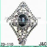 Diamond Shaped Jewelry Rhineston Zamac Button