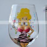 3D Transparent Beautiful Lady Shape Handmade Christmas Goblet Wine Glass thumbnail-5