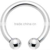 10 Gauge Internally Threaded Horseshoe Circular Barbell Ring thumbnail-1