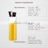 1000ml Clear Glass Juice Bottle With Stainless Steel Lid thumbnail-2