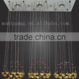 2015 trade assurance suppliers high quanlity modern GU10 K9 golden crystal ceiling light decorative drop lighting