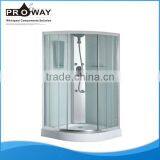 8018 4mm White Painted Tempered Back Glass Sliding Door Shower Room