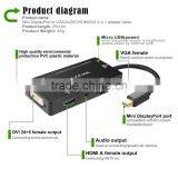 Voxlink 4 in 1 Thunderbolt Gold Plated Mini DisplayPort to HDMI Audio VGA DVI Cable Adapter thumbnail-5