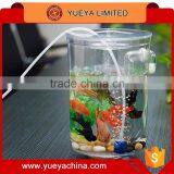 360 View Small Round Cylinder Starter Aquarium Kit Fish Desktop Tank Filter LED Lighting thumbnail-1