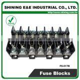 FS-017B 600V 10 Amp 7 Way Midget Type Din Rail Glass Fuse Base thumbnail-2