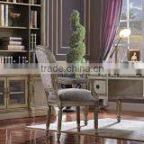 French Style Executive Office Desk With Armchair, Retro Classic Wood Carving Writing Table, Noble French Home Office Furniture thumbnail-1