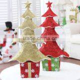 Indoor small glitter rope gift box decorated tabletop christmas tree