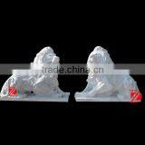 White Marble Sitting Roaring Lion Statue thumbnail-1