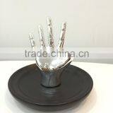 Ceramic Porcelain Hand Shaped Ring Jewelry Holder thumbnail-4
