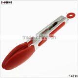 14011 Kitchen and Barbecue Grill Tongs Silicone BBQ Cooking Stainless Steel Locking Food Tong thumbnail-1