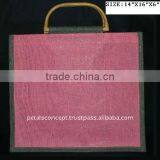 Jute Beach Handbag With Wooden Cane Handle Selling at Cheap Price thumbnail-1