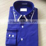 Men Double Collar Dress Shirts New Designer 2014 Fit Casual Slim Shirt thumbnail-1