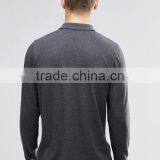 Custom Long Sleeve Button Placket Dark Grey Men's Cotton Polyester Breathable Pique 200g Casual Comfortable Blank Polo Shirt thumbnail-2