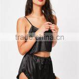 MGOO Fashion Foshan Factory Satin Cami Shorts Pajamas Sets Wholesale Night Satin Robes For Women Sleepwear thumbnail-2