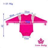 Solid White Color Baby Romper Infant Shoulder Lace Trim Romper Clothes Knit Cotton Baby Romper Wholesale thumbnail-5