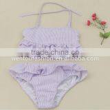 Novelty Promotional Monogrammed Striped Bathing Suit Seersucker Swimsuit thumbnail-2