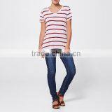 Fashion Bulk Blank Striped t Shirts Women V-neck T-shirts thumbnail-4