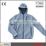 Bodkin and Fleece Bonded Cheap Hooded Sweatshirts Melange Gray Mens Knitted Jacket thumbnail-1