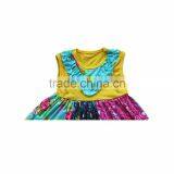 Kids Wear Bangladesh Children Clothing Baby Girls Flower Pattern Dress + Ruffle Capris thumbnail-3