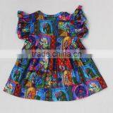 Hot Sale Kids Girl Witch Prints Smocks Dress Bubble Sleeves Summer Cute Pearls Smocks thumbnail-2