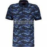 Fashion Tops Wear Men Regular Fit Blue Camouflage Polo Shirt With Button thumbnail-1