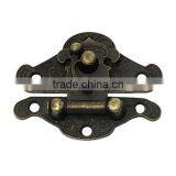 Antique Bronze Flower Pattern Jewelry Wooden Box Lock Latch Lock Decorative 4.8cmx3.8cm thumbnail-1